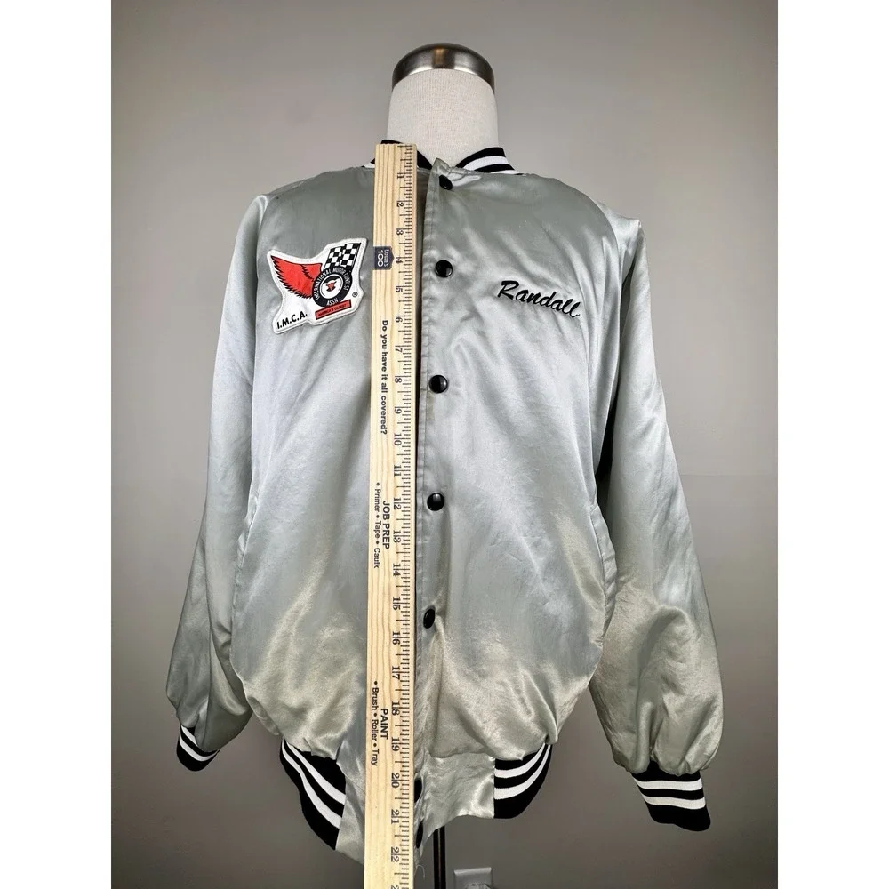 Vintage 80's IMCA‎ Hartwell  Satin Jacket Made In USA Size 2XL RARE Patina